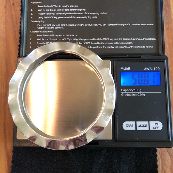 50 grams Artisan Solid Silver Wavy Scalloped Bangle Bracelet Mexico 925 - Picture 10 of 10